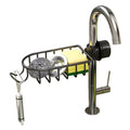 SOGA Black Single Kitchen Sink Organiser Faucet Soap Sponge Caddy Rack Storage Drainer-0