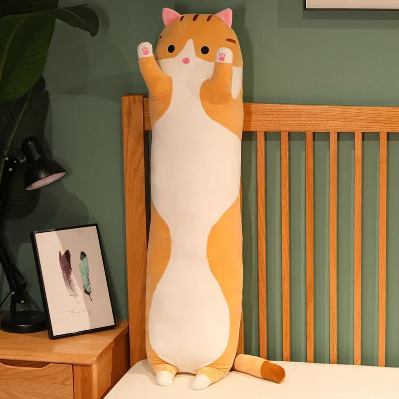 Cute Cat Plush Toy – 75cm Soft Sleeping Cat Doll for Kids & Adults