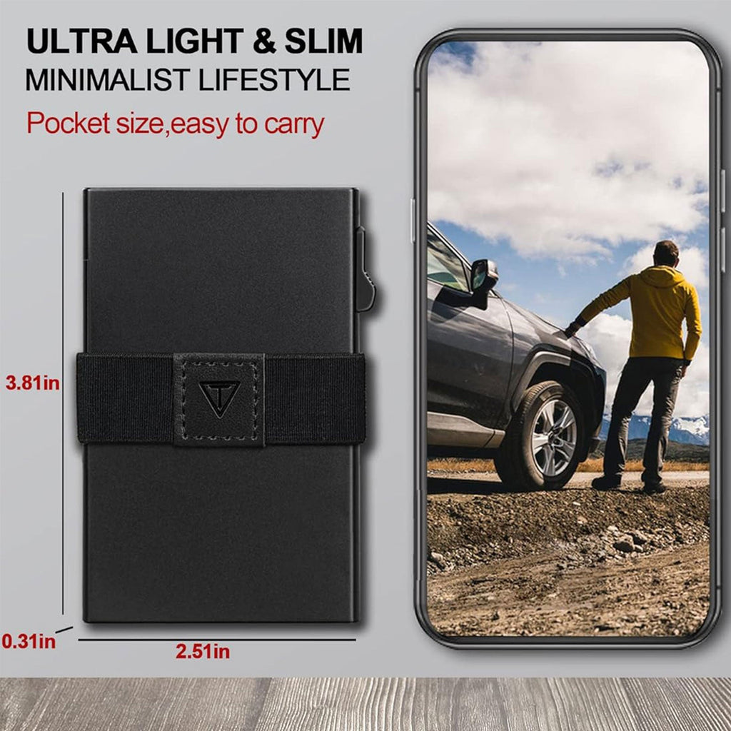 RFID Card Holder Pop Up Minimalist Wallet for Men Women RFID Blocking Protection Metal Aluminum Slim Credit Card Case