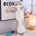 Cat Long Sleeping Pillow Plush – Soft Hugging Pillow in Multiple Sizes