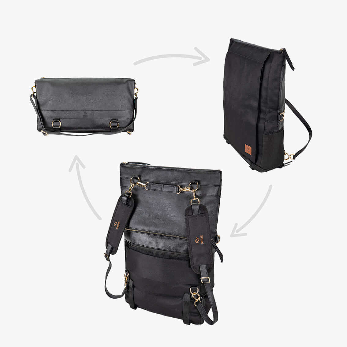 DAKOTA 3-in-1 Convertible Backpack Purse – Black | Handbag, Daypack & Backpack