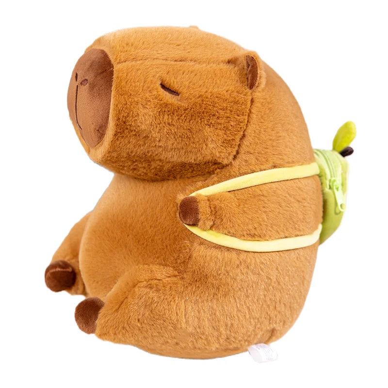 Capybara with Avocado Backpack Plush – Quirky Soft Stuffed Animal Gift