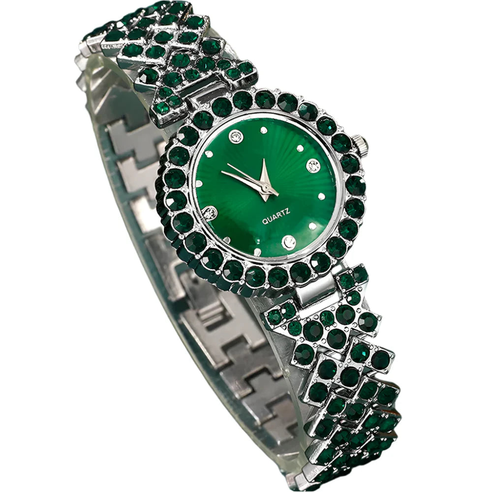 NNEOBA Women's Luxury Watch Jewelry Set with Heart Accents