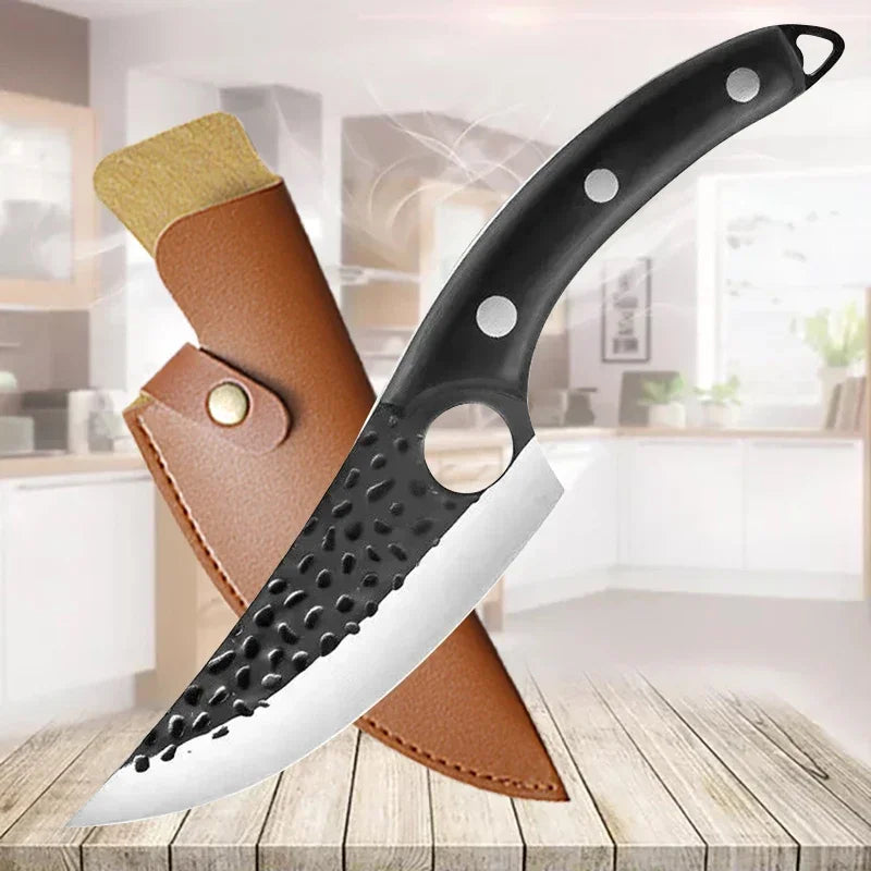 NNEOBA Handmade Forged Kitchen Knife Black