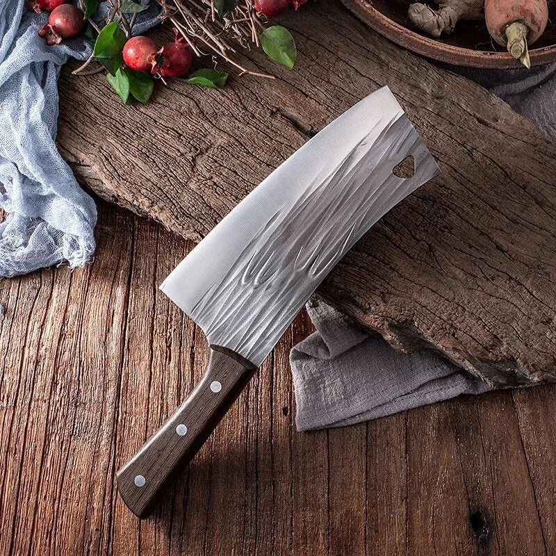 NNEOBA Handmade Forged Kitchen Knife Brown