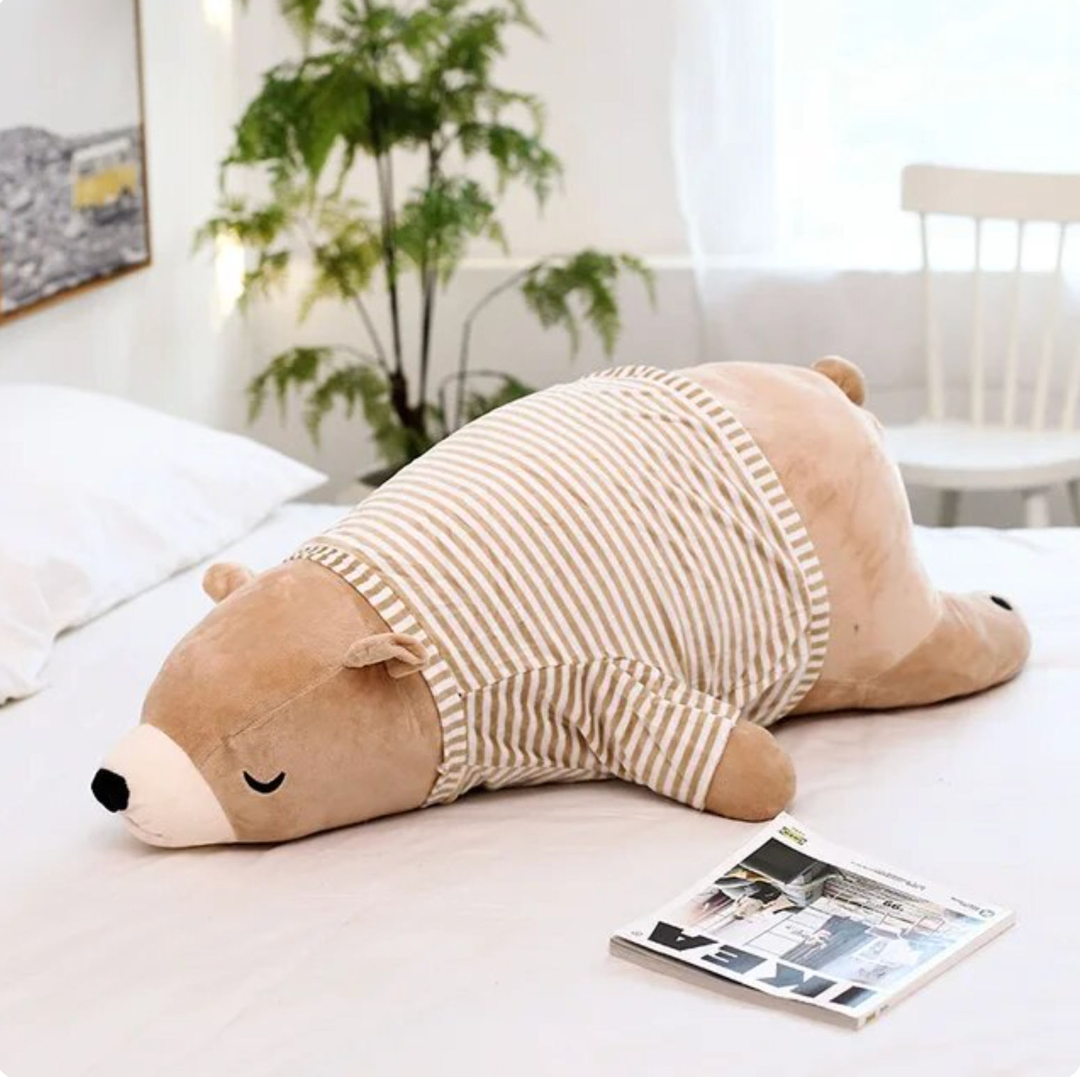 Polar Bear Plush Pillow – Soft Arctic Stuffed Animal for Home & Gifting