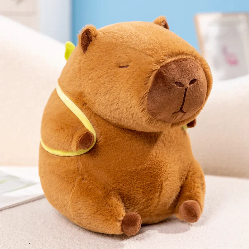 Capybara with Avocado Backpack Plush – Quirky Soft Stuffed Animal Gift