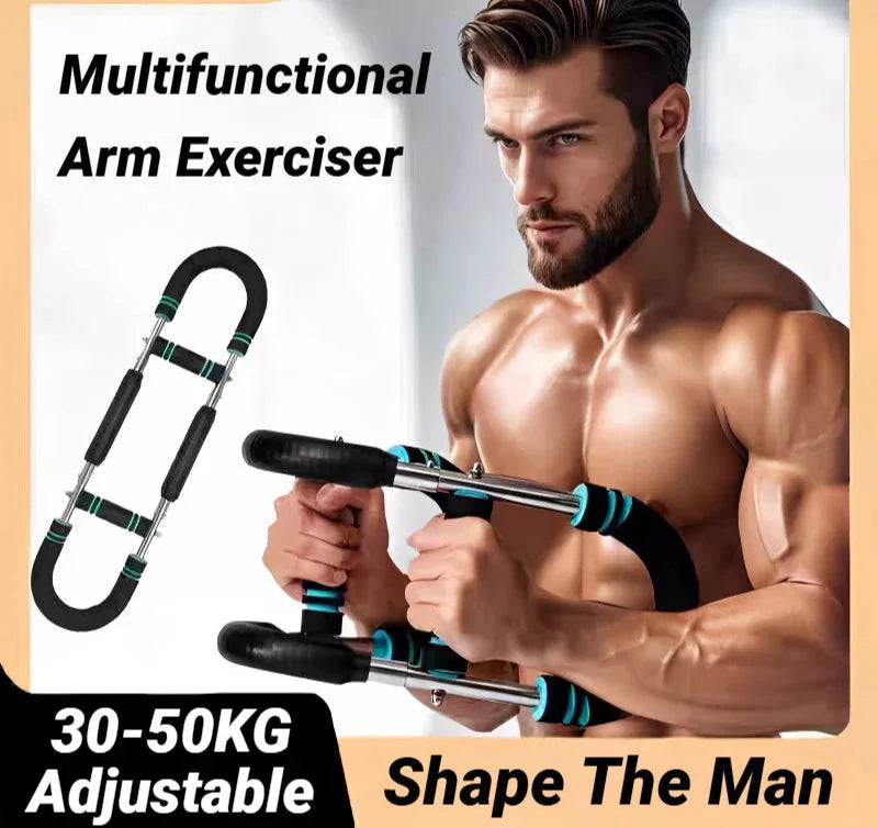 Adjustable U-Shaped Arm Exerciser – 30–50KG Resistance Bar for Upper Body