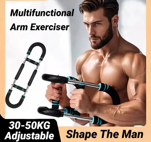 Adjustable U-Shaped Arm Exerciser – 30–50KG Resistance Bar for Upper Body