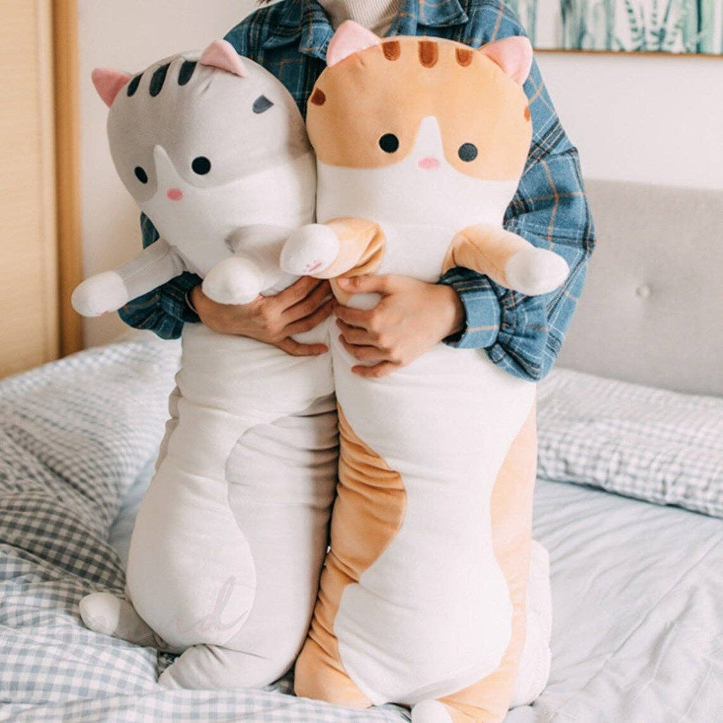 Cat Long Sleeping Pillow Plush – Soft Hugging Pillow in Multiple Sizes