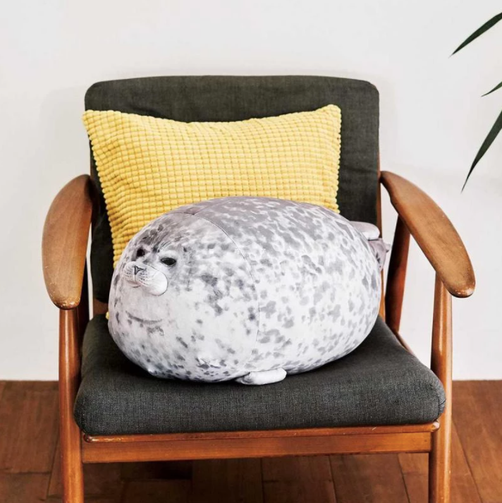 Seal Plush Toy – Chubby Soft Stuffed Animal Pillow for Kids & Adults