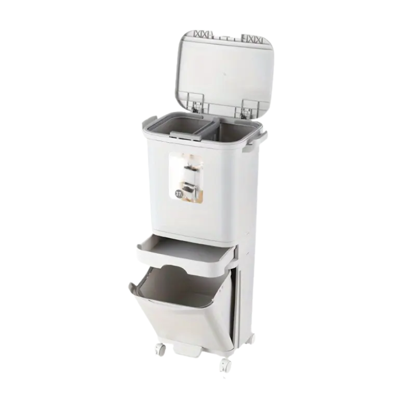 Multi-Tier Kitchen Trash Can with Lid